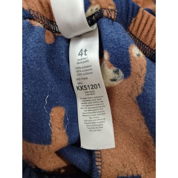 Carter's 4T Navy Sleep Pajama Pants with Brown Bear Patrern - Picture 4 of 5